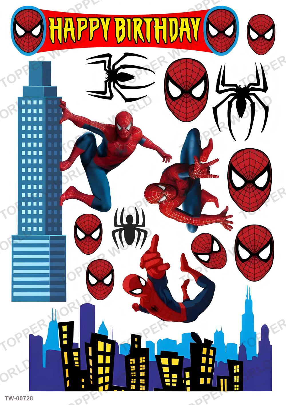 Spiderman Topper Sheet 20 – A4 topper sheet