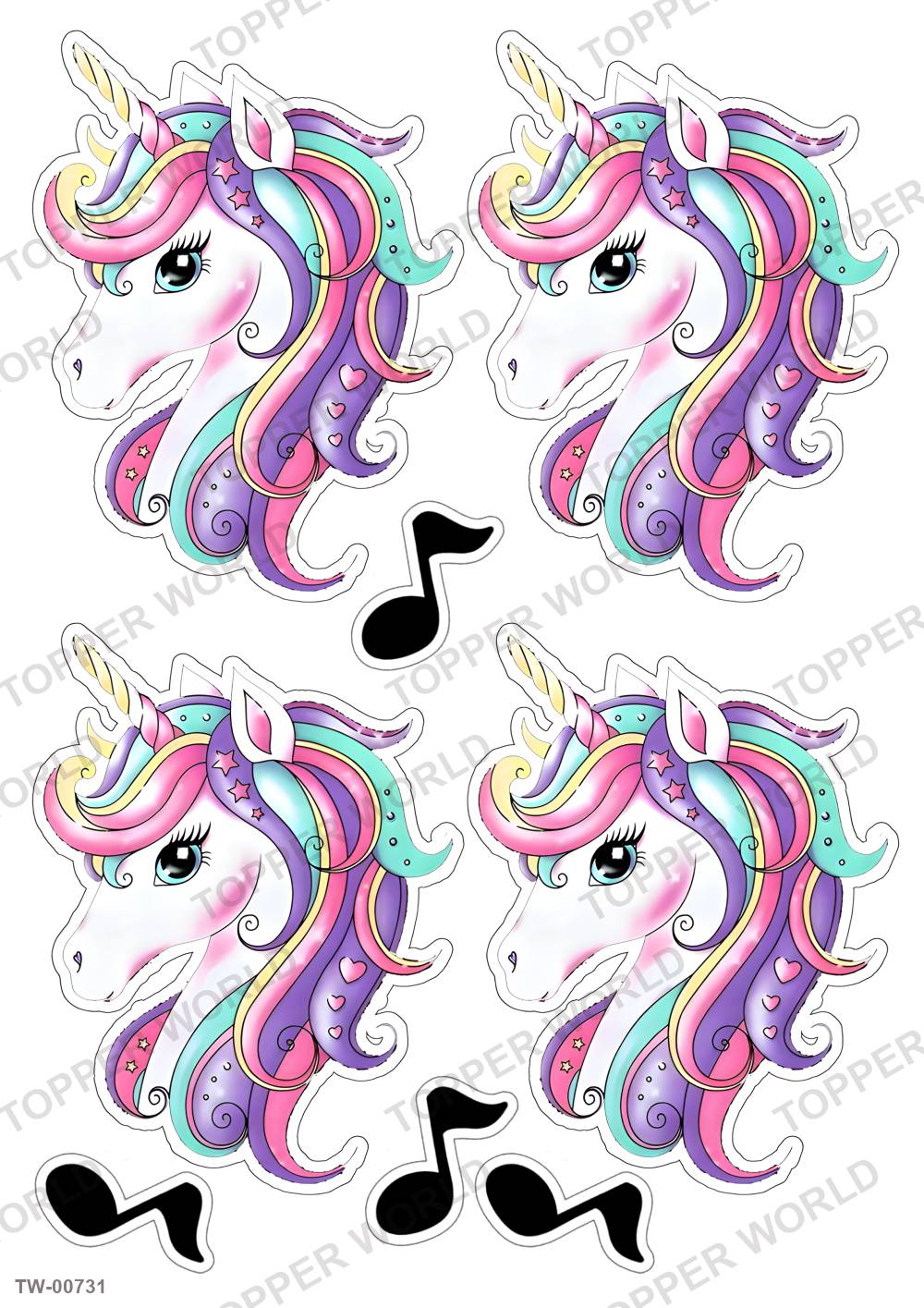 Unicorn Topper Sheet 20 – A4 topper sheet