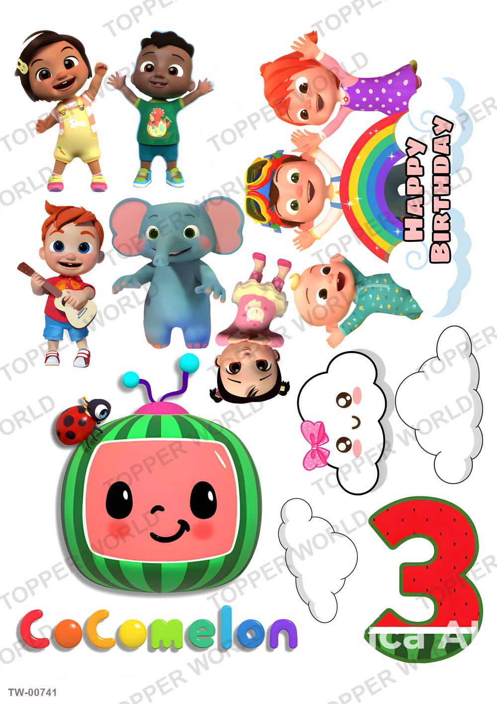 Cocomelon Topper Sheet 21 – A4 topper sheet