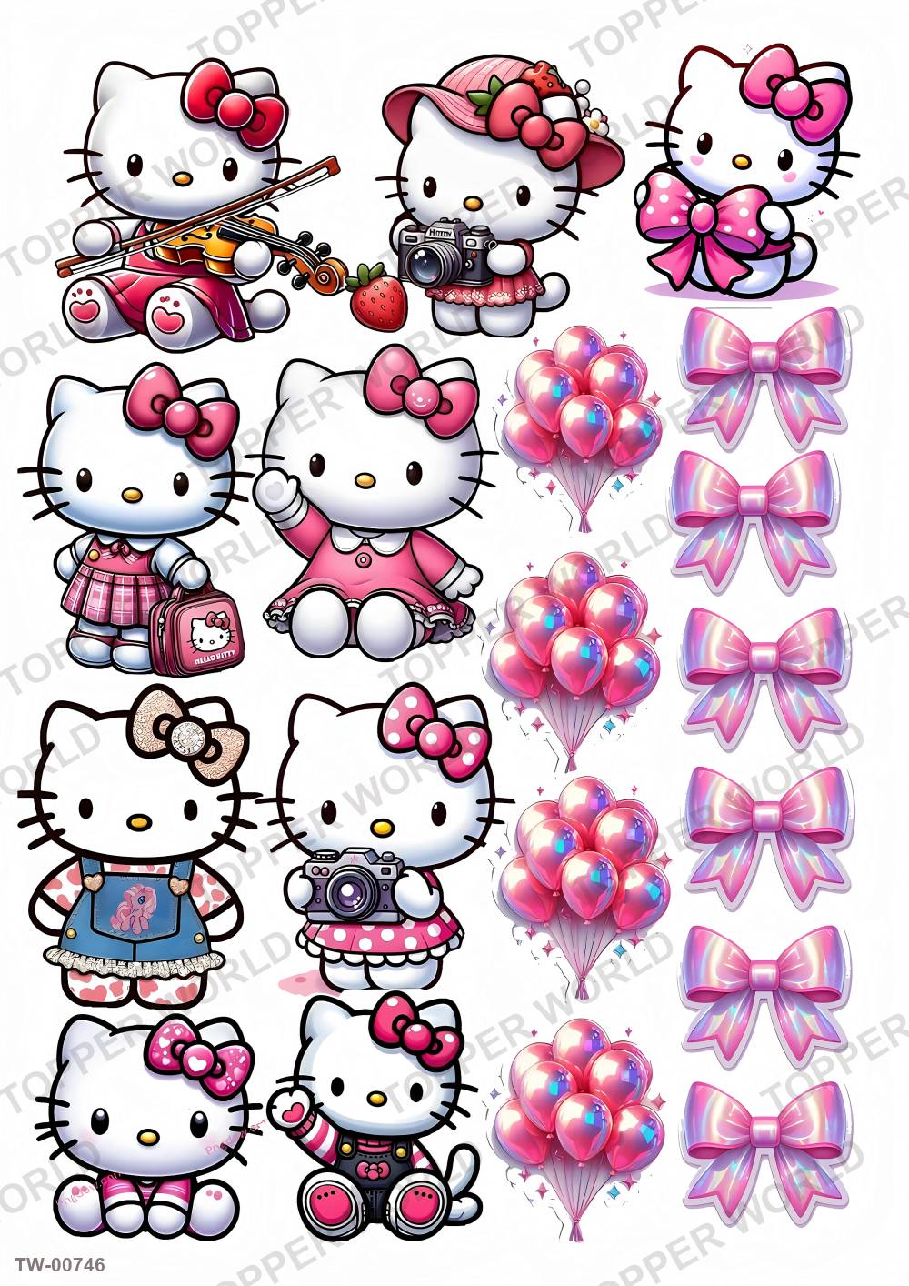 Hello Kitty Topper Sheet 21 – A4 topper sheet