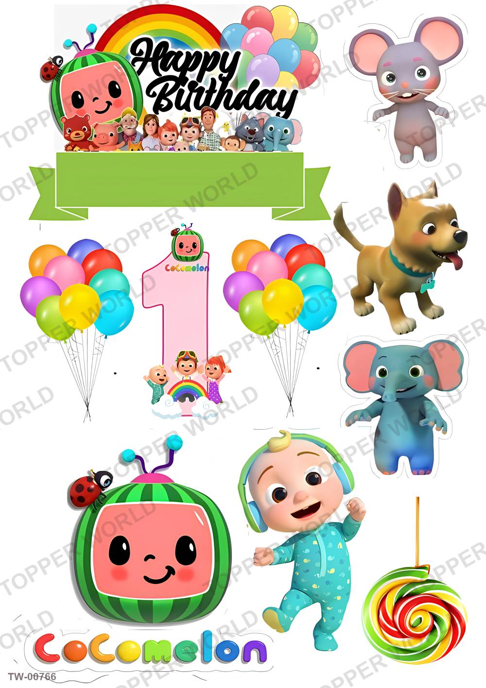 Cocomelon Topper Sheet 22 – A4 topper sheet