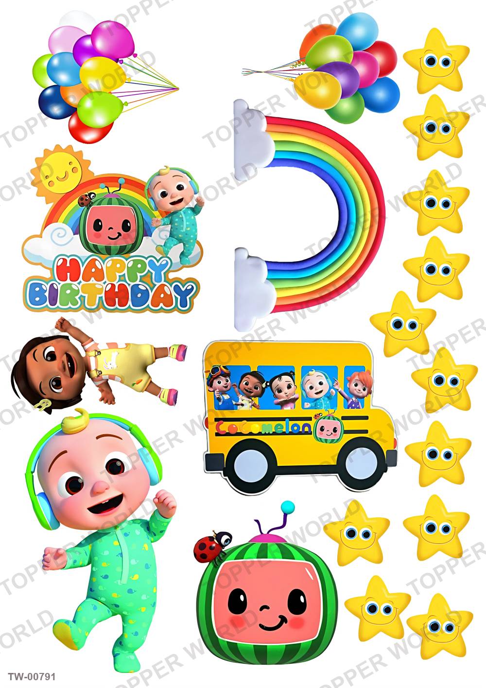 Cocomelon Topper Sheet 23 – A4 topper sheet