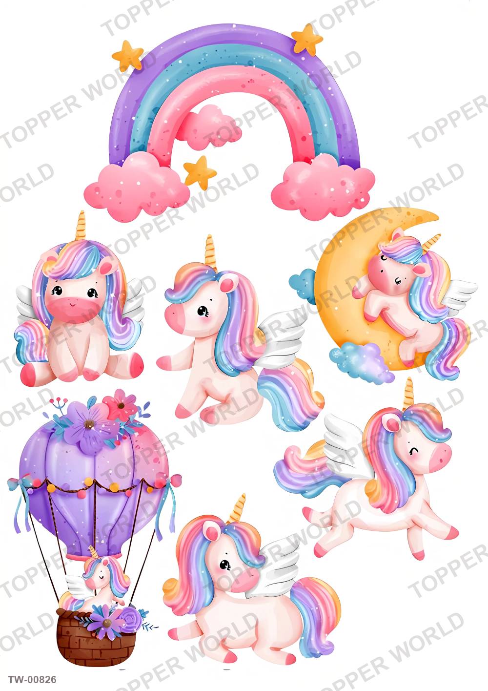 Unicorn Topper Sheet 24 – A4 topper sheet