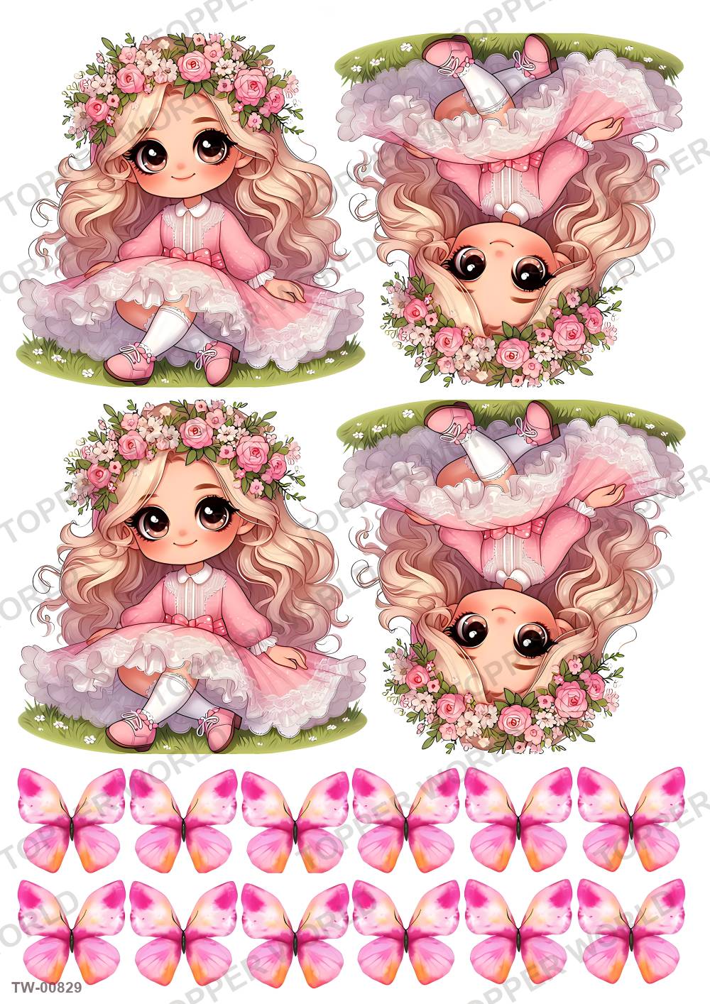 Little Girl Topper Sheet 24 – A4 topper sheet