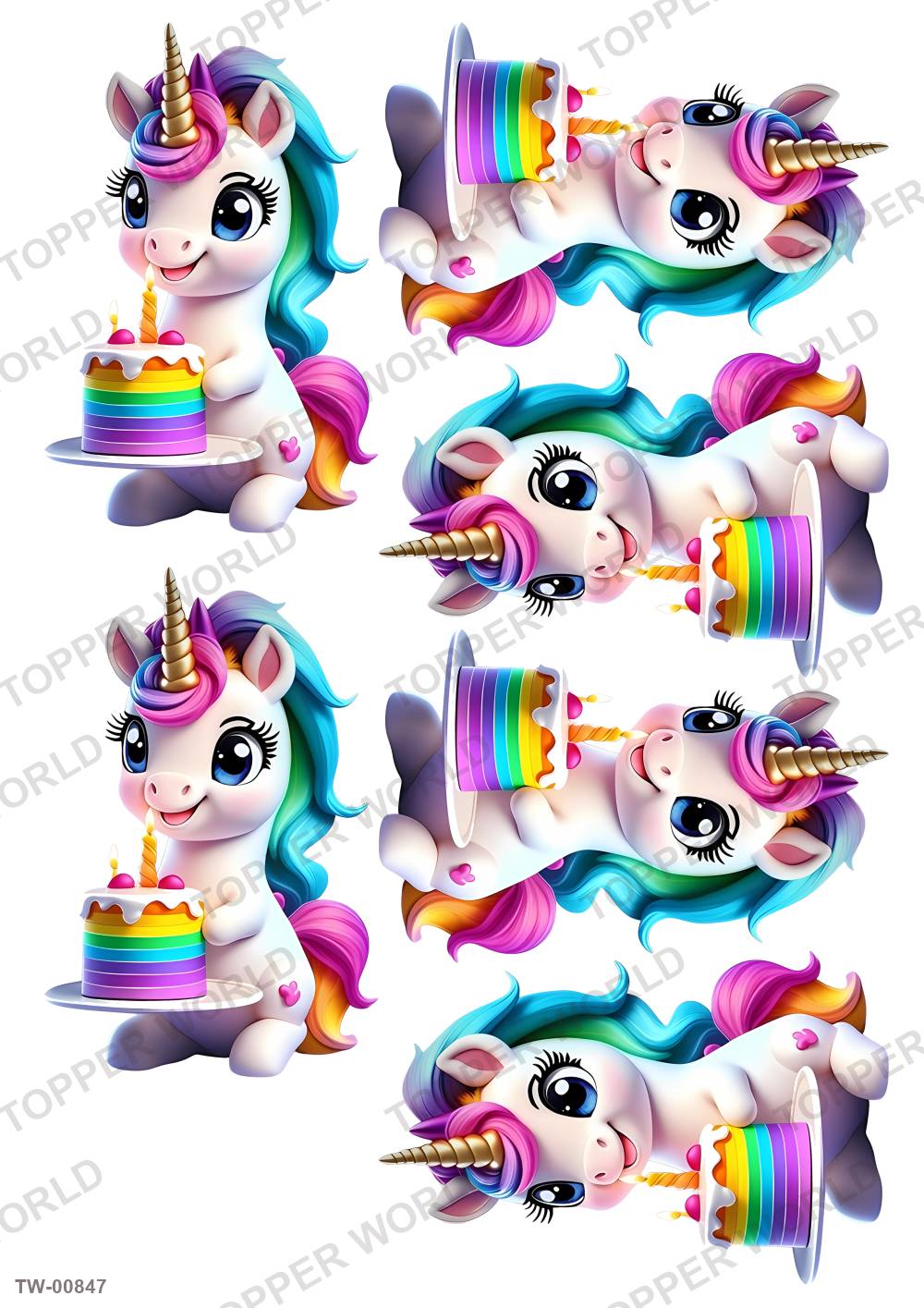 Unicorn Topper Sheet 25 – A4 topper sheet