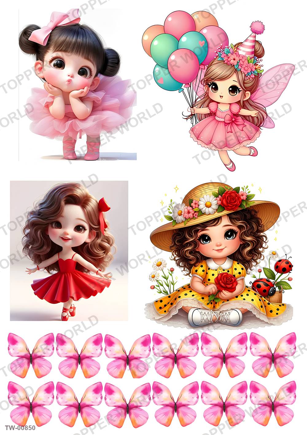 Little Girl Topper Sheet 25 – A4 topper sheet