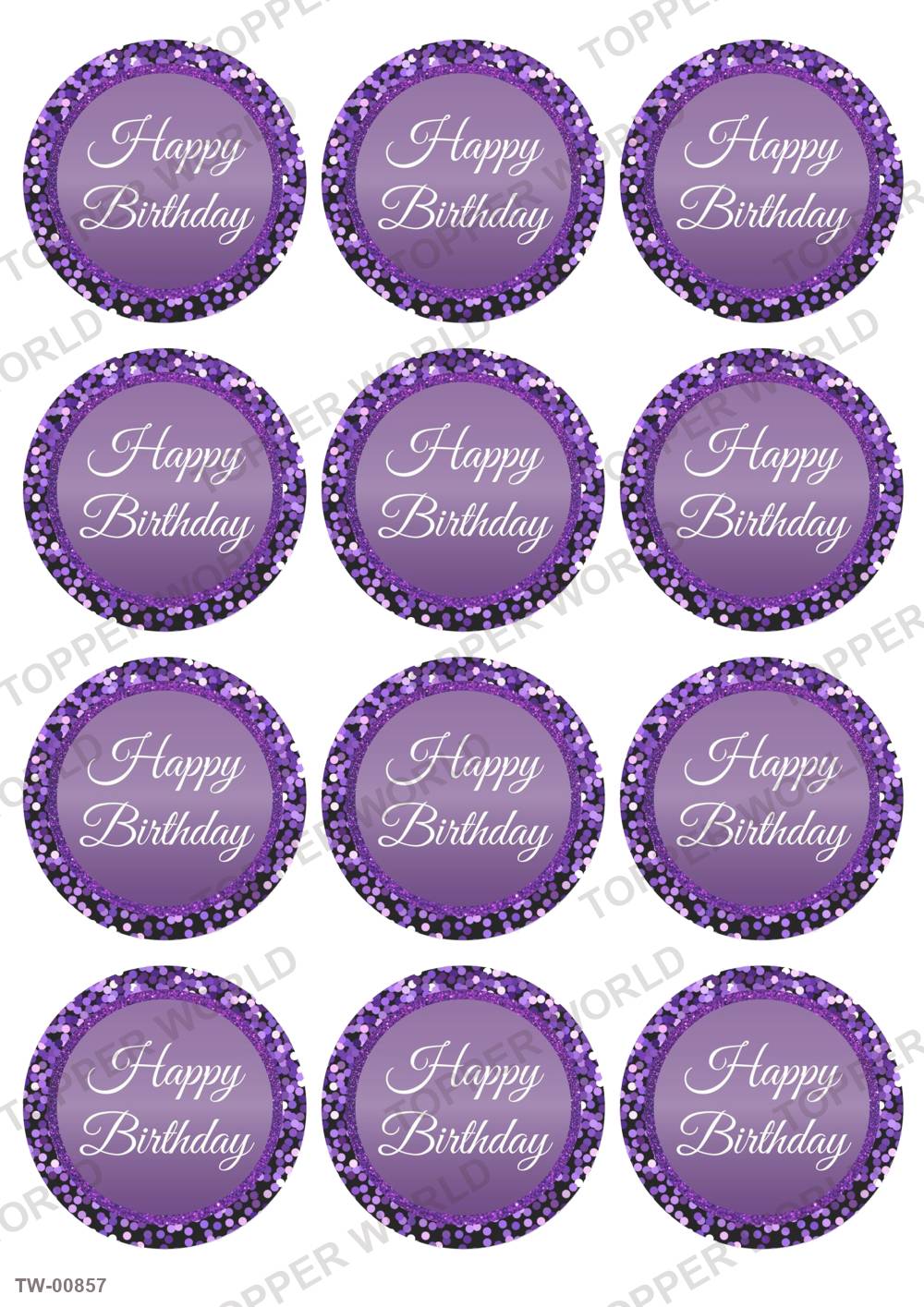 Happy Birthday Topper Sheet 26 – A4 topper sheet