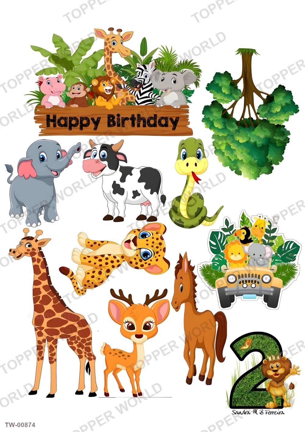 Animals Topper Sheet 27 – A4 topper sheet