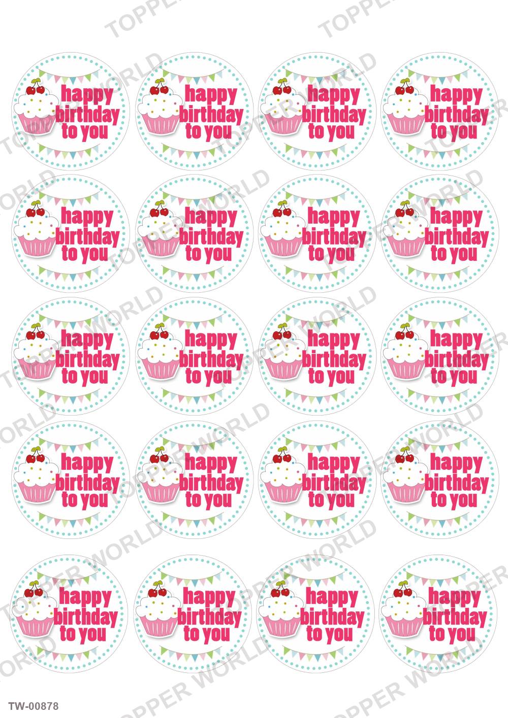 Happy Birthday Topper Sheet 27 – A4 topper sheet