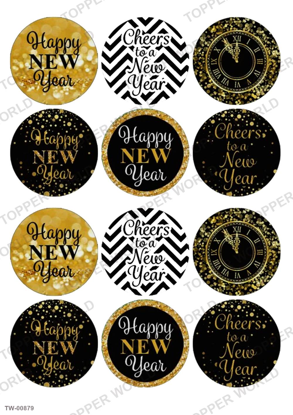 Happy New Year Topper Sheet 27 – A4 topper sheet