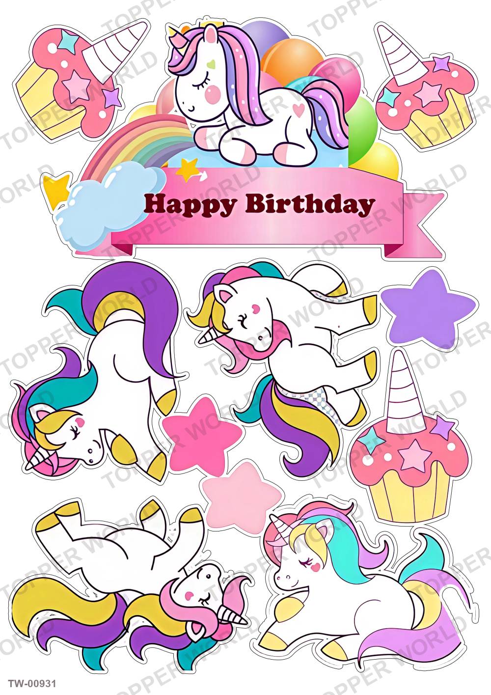 Unicorn Topper Sheet 29 – A4 topper sheet