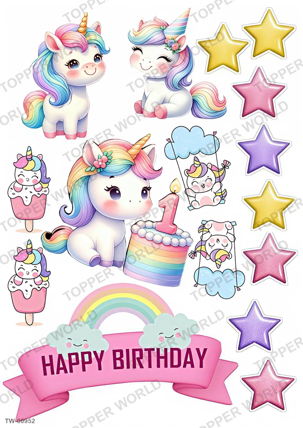 Unicorn Topper Sheet 30 – A4 topper sheet