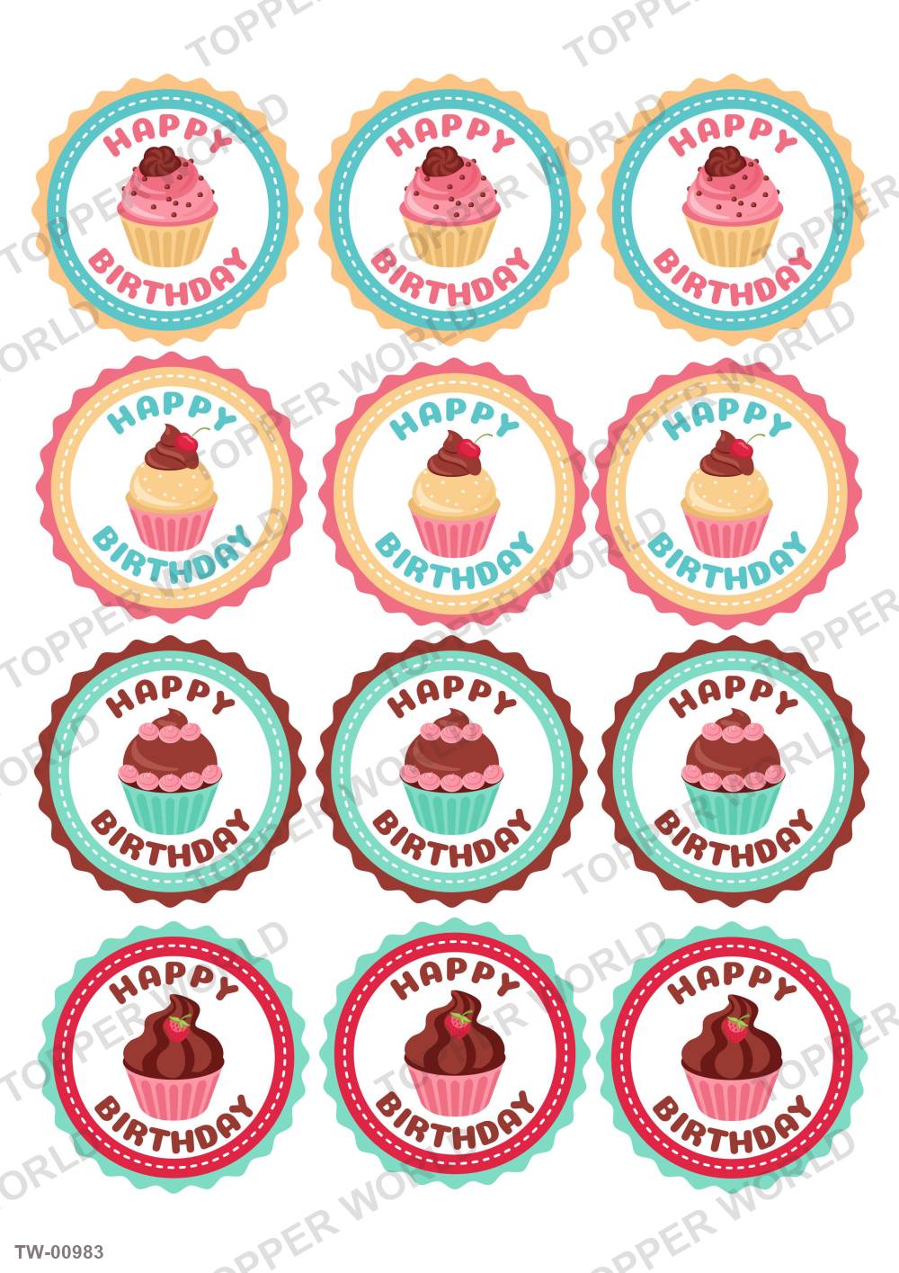 Happy Birthday Topper Sheet 32 – A4 topper sheet