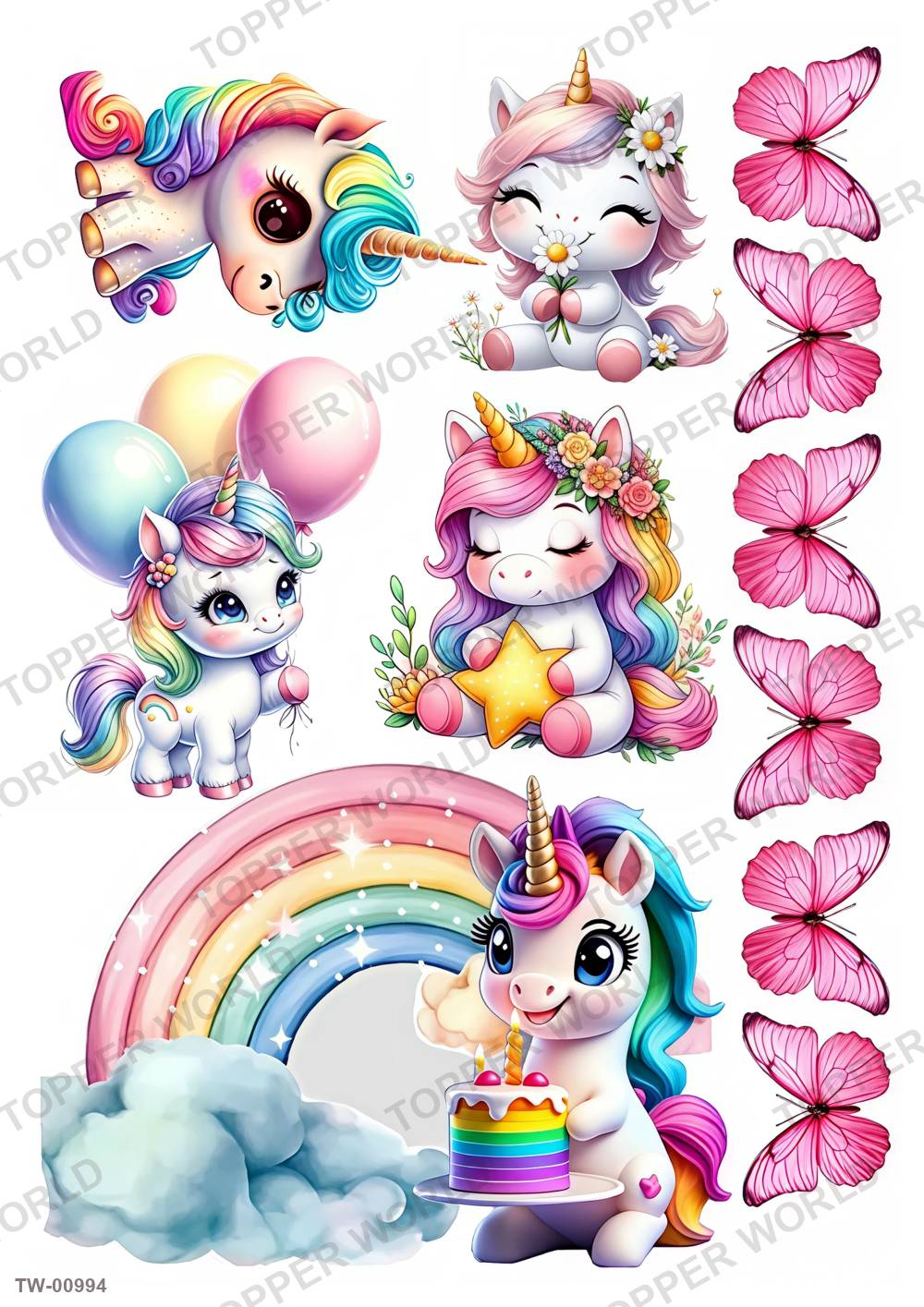 Unicorn Topper Sheet 32 – A4 topper sheet