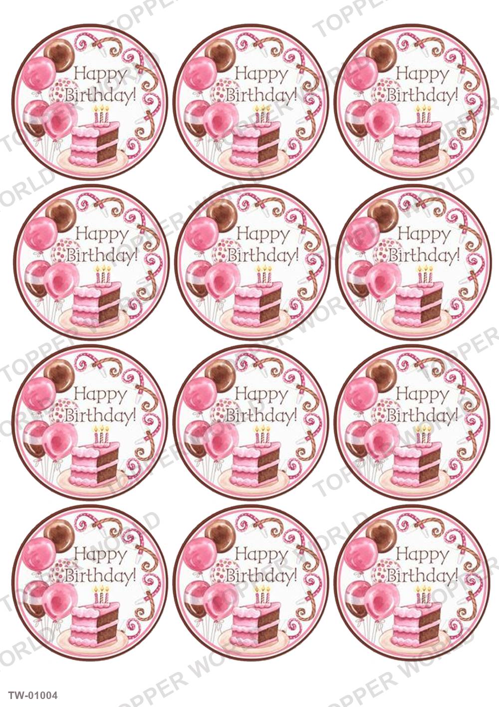 Happy Birthday Topper Sheet 33 – A4 topper sheet