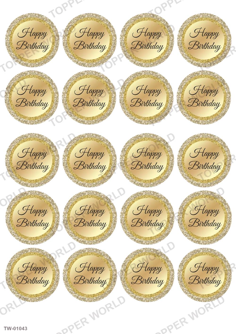 Happy Birthday Topper Sheet 35 – A4 topper sheet