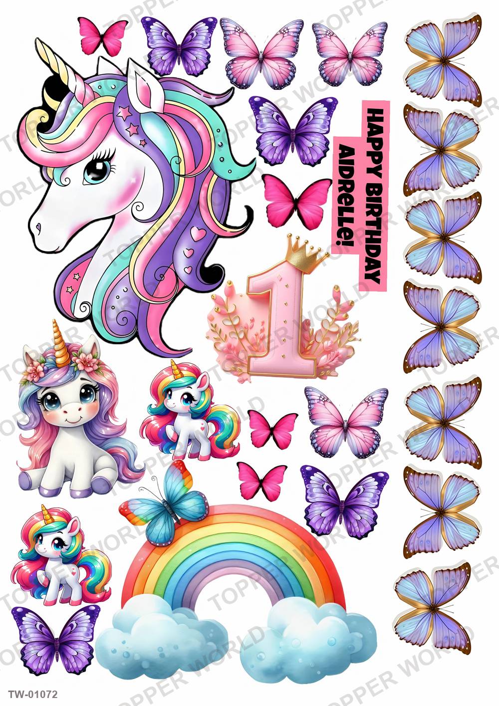 Unicorn Topper Sheet 36 – A4 topper sheet