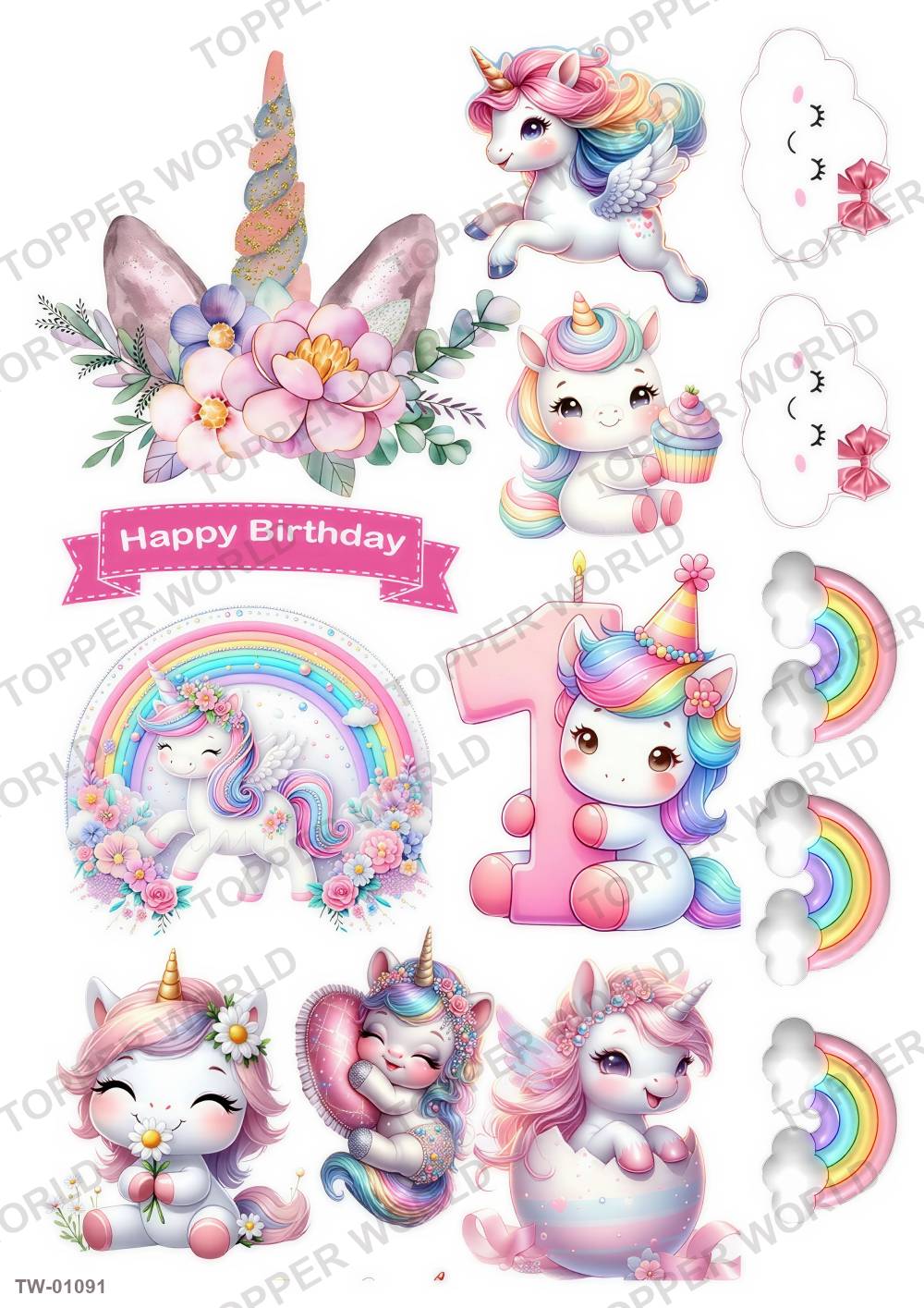 Unicorn Topper Sheet 37 – A4 topper sheet