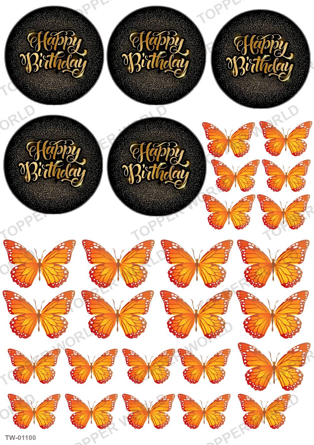 Happy Birthday Topper Sheet 38 – A4 topper sheet