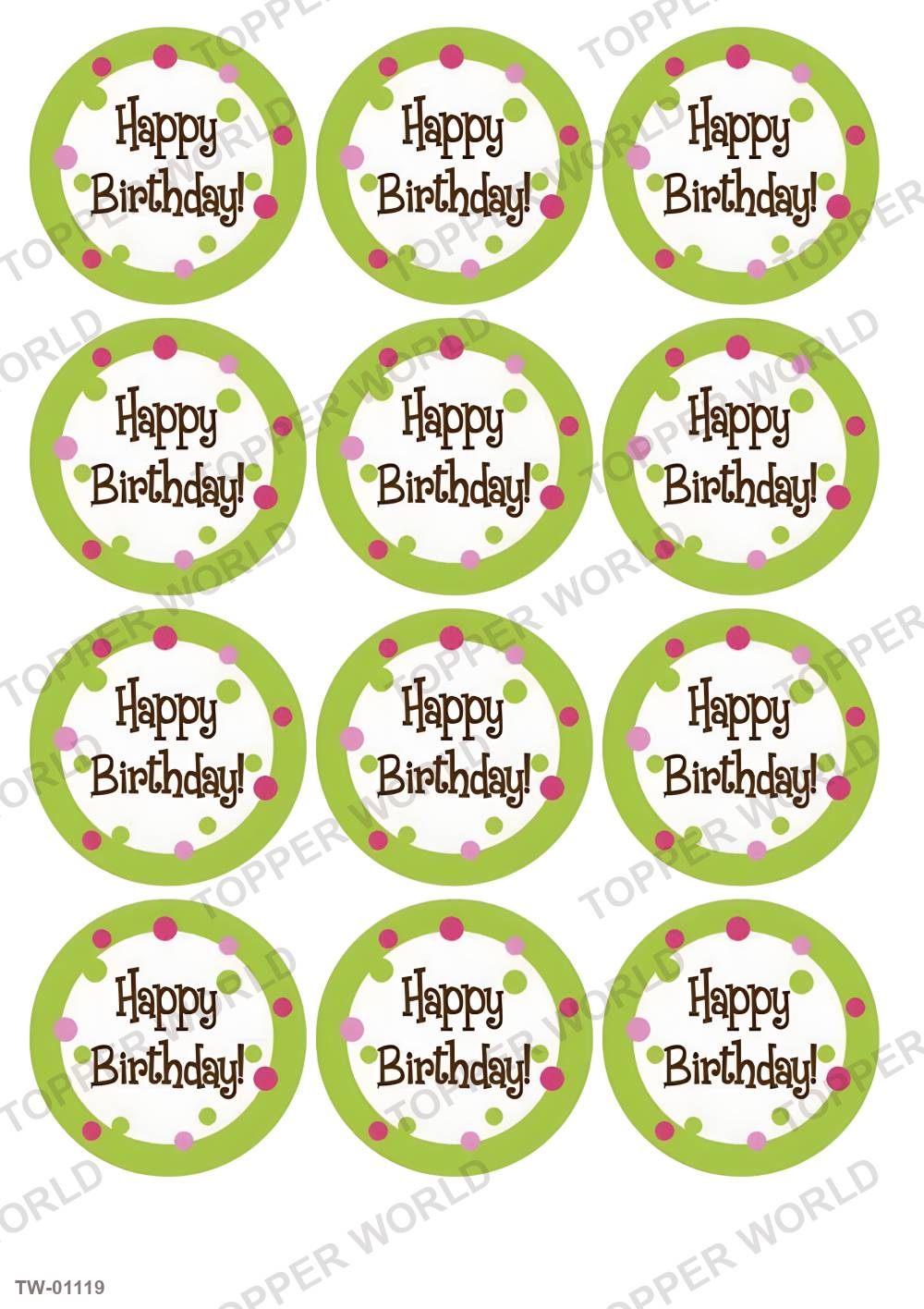 Happy Birthday Topper Sheet 39 – A4 topper sheet
