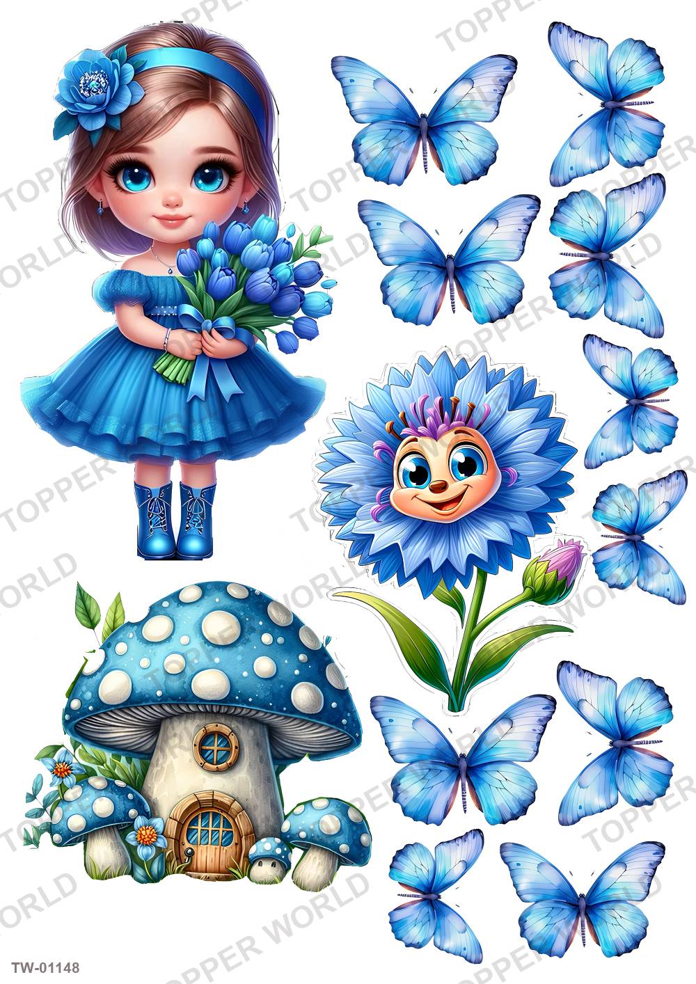 Little Girl Topper Sheet 40 – A4 topper sheet