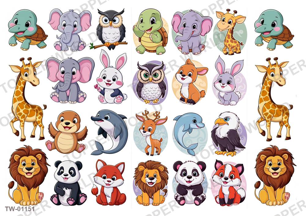 Animals Topper Sheet 41 – A4 topper sheet