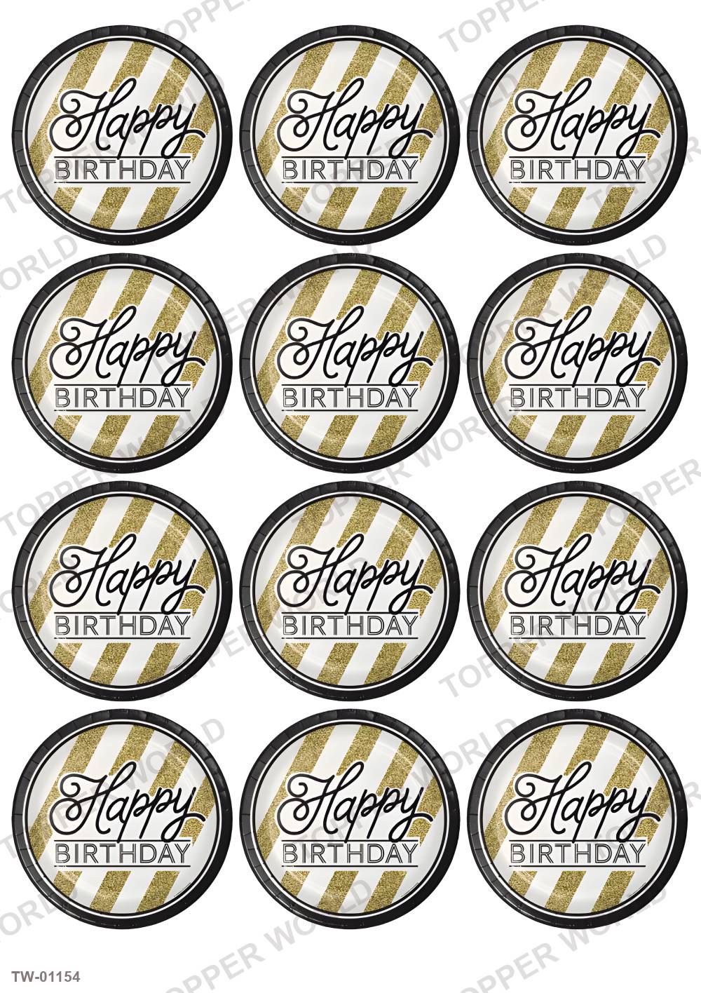 Happy Birthday Topper Sheet 41 – A4 topper sheet