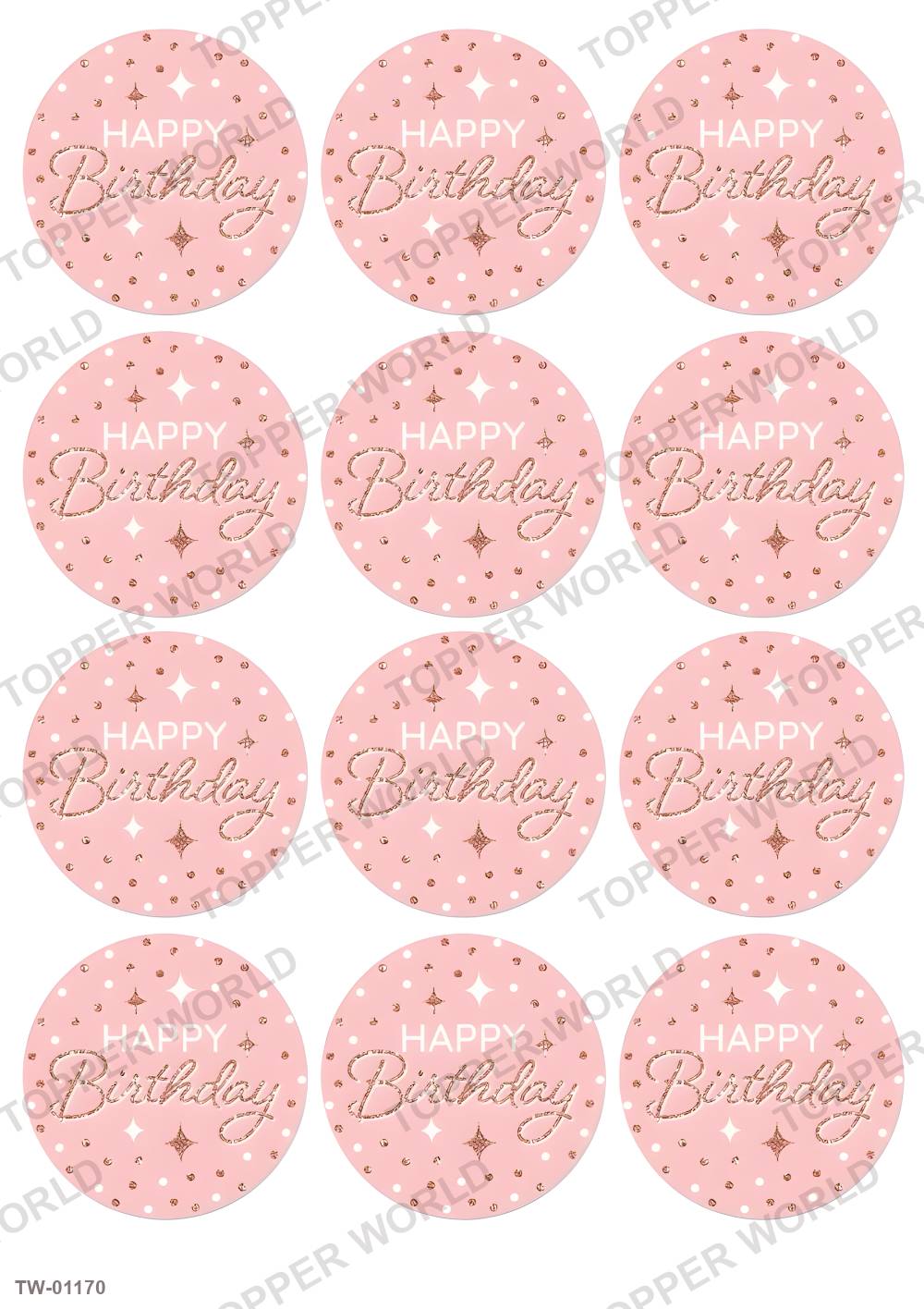 Happy Birthday Topper Sheet 42 – A4 topper sheet