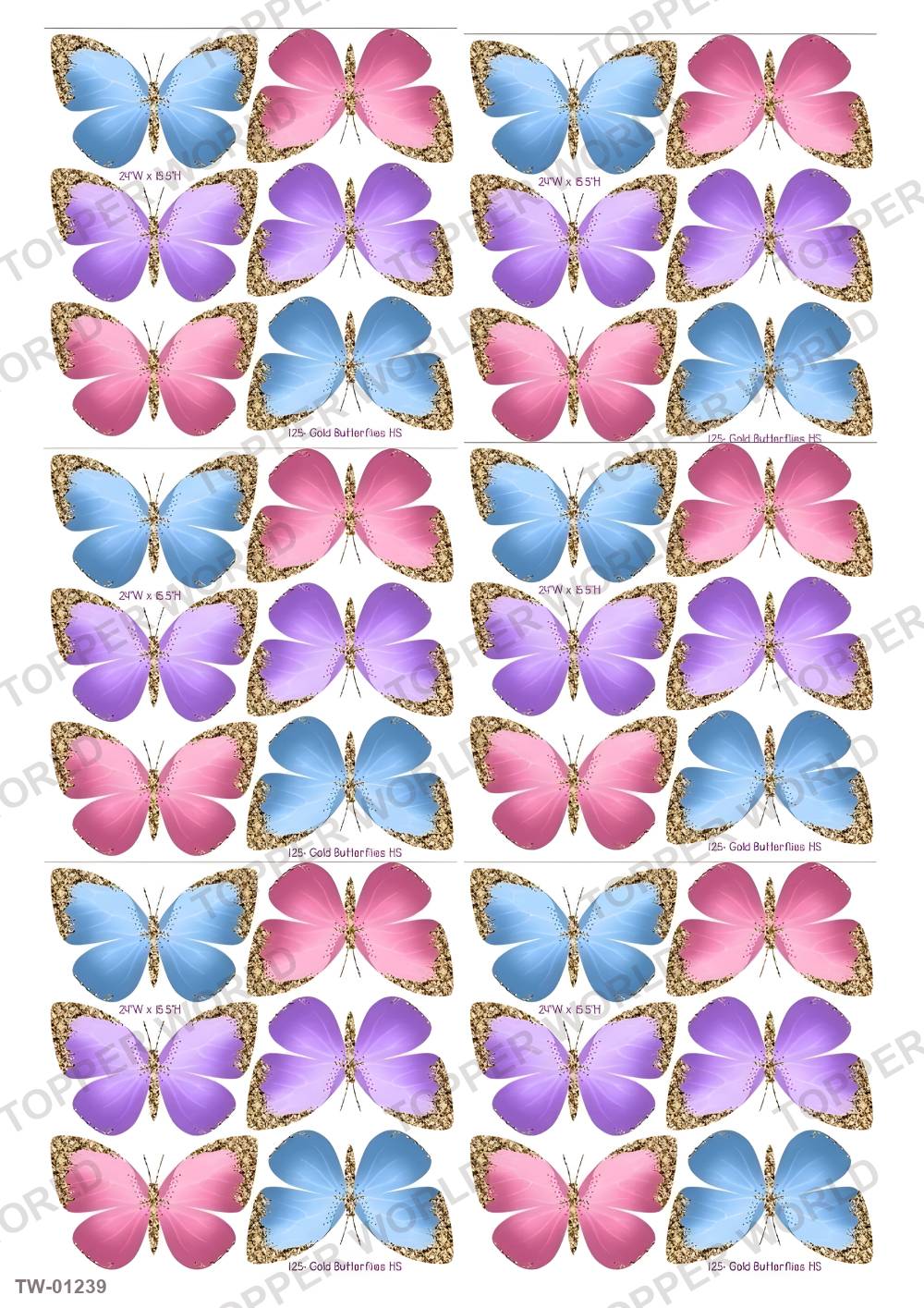Butterfly Topper Sheet 47 – A4 topper sheet