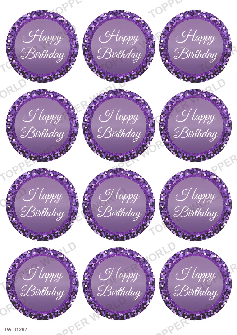 Happy Birthday Topper Sheet 50 – A4 topper sheet