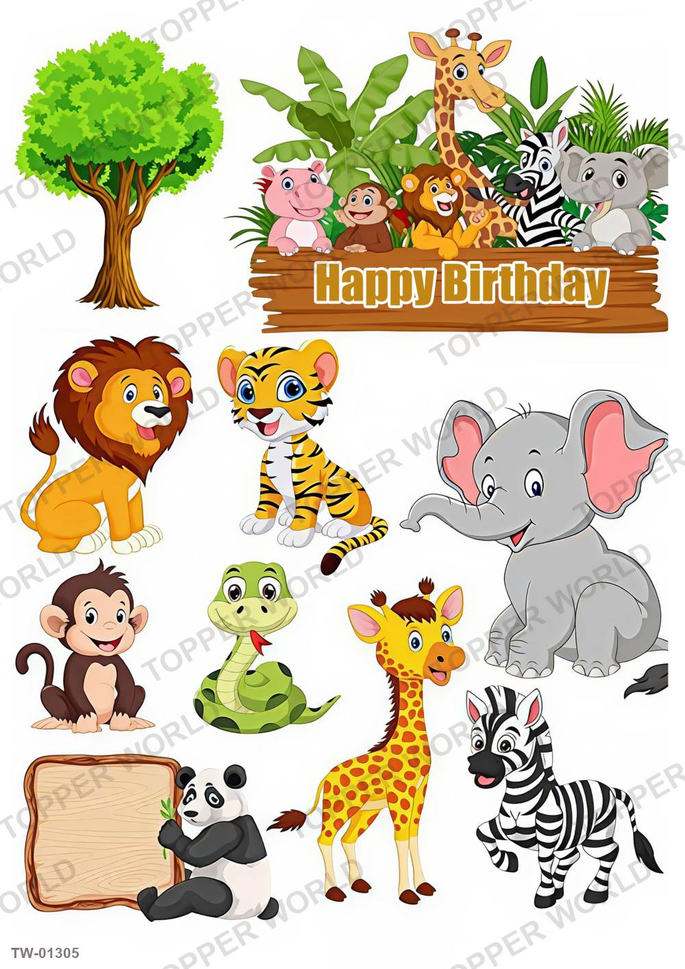 Animals Topper Sheet 53 – A4 topper sheet