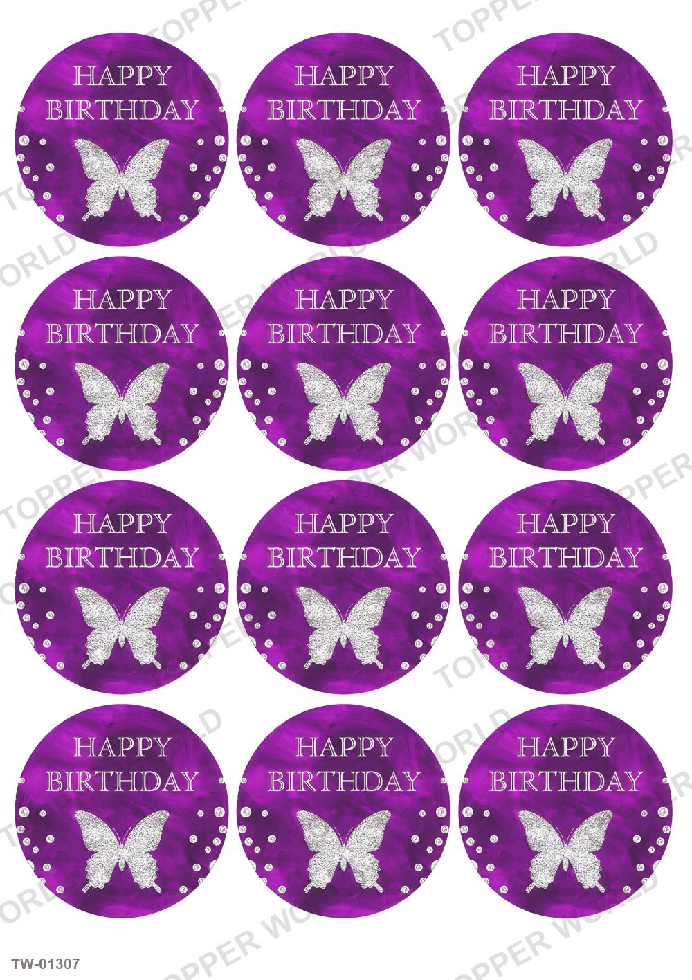 Happy Birthday Topper Sheet 51 – A4 topper sheet