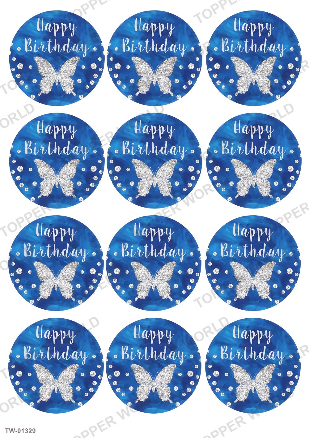 Happy Birthday Topper Sheet 53 – A4 topper sheet