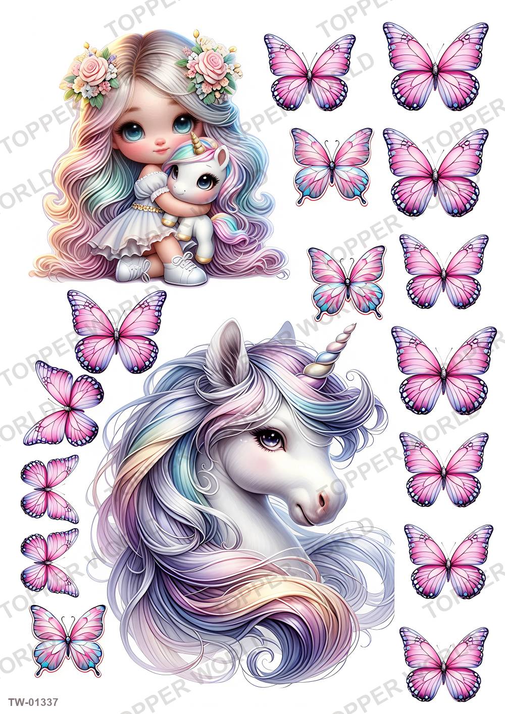 Little Girl Topper Sheet 54 – A4 topper sheet