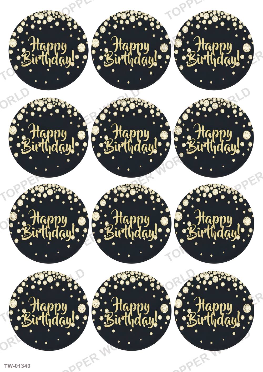 Happy Birthday Topper Sheet 54 – A4 topper sheet