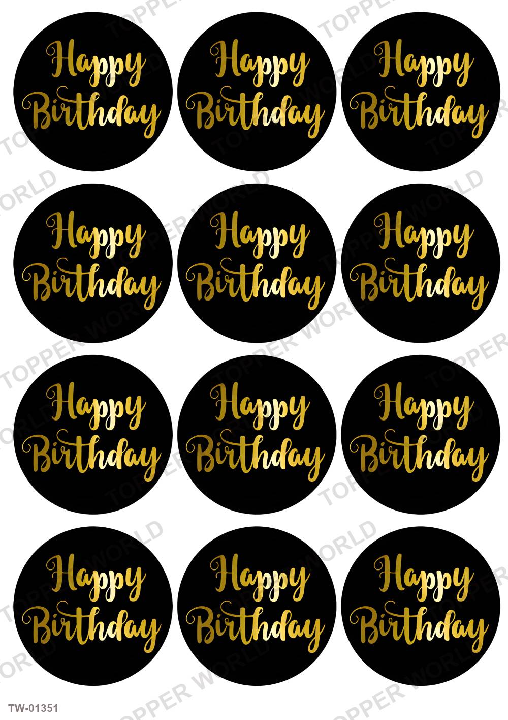 Happy Birthday Topper Sheet 55 – A4 topper sheet