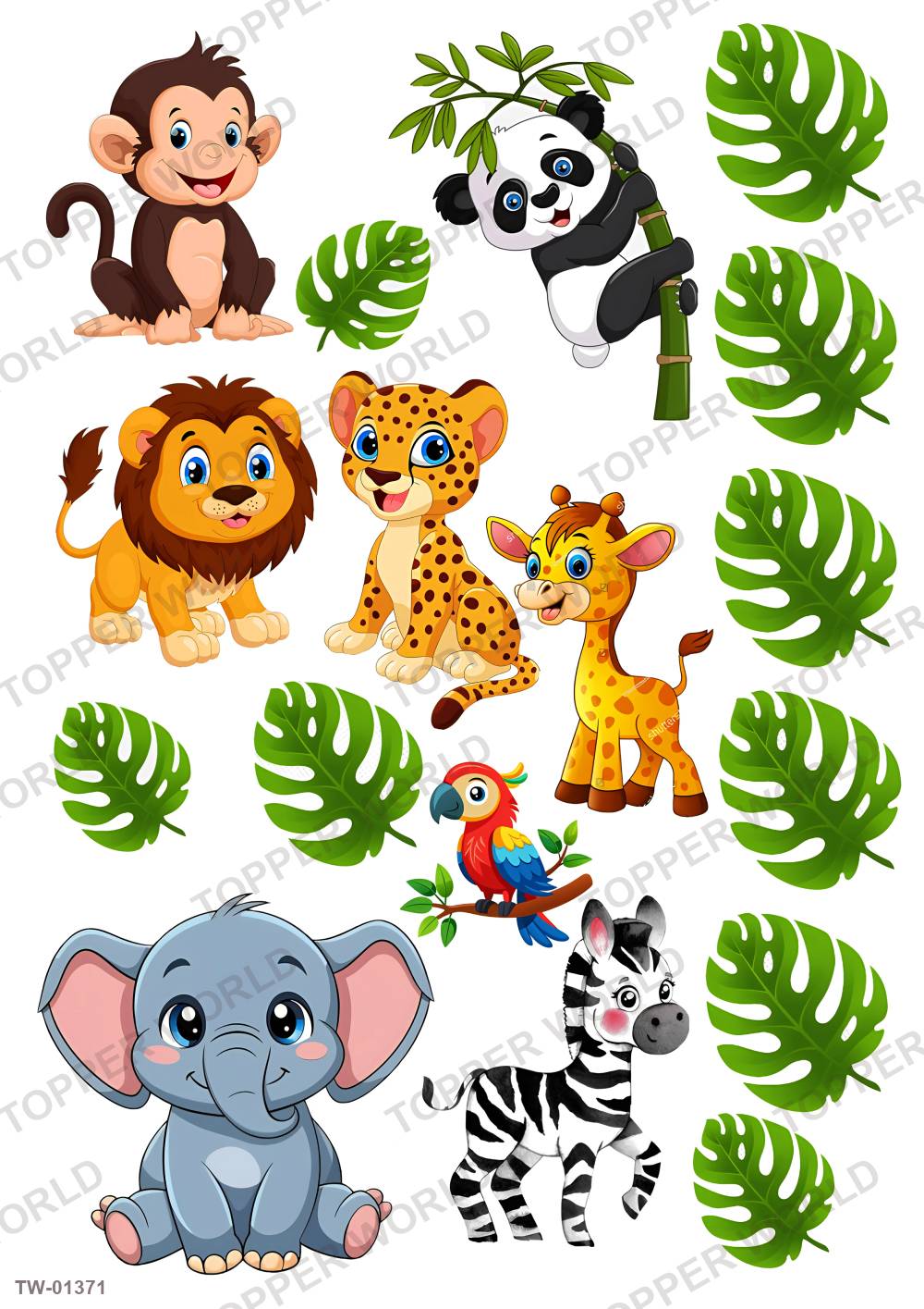 Animals Topper Sheet 59 – A4 topper sheet