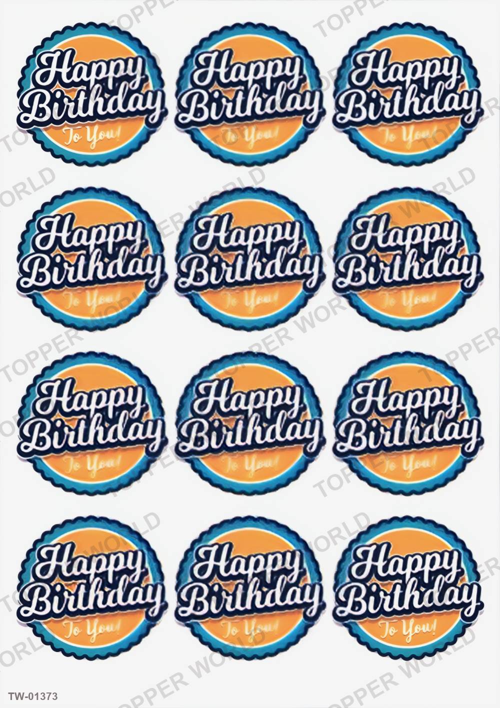 Happy Birthday Topper Sheet 57 – A4 topper sheet