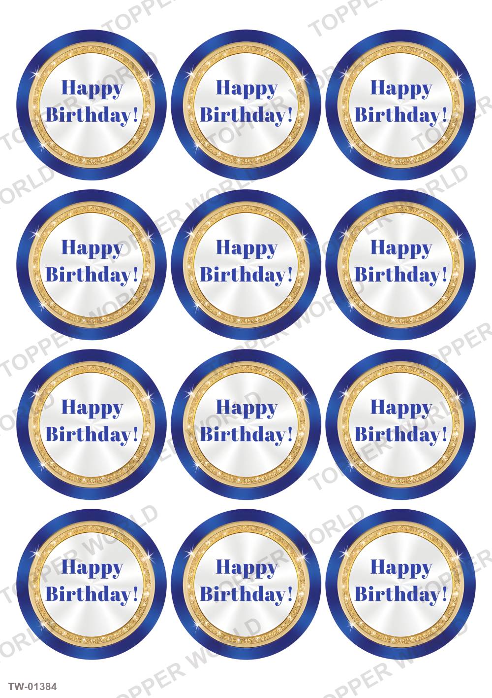 Happy Birthday Topper Sheet 58 – A4 topper sheet