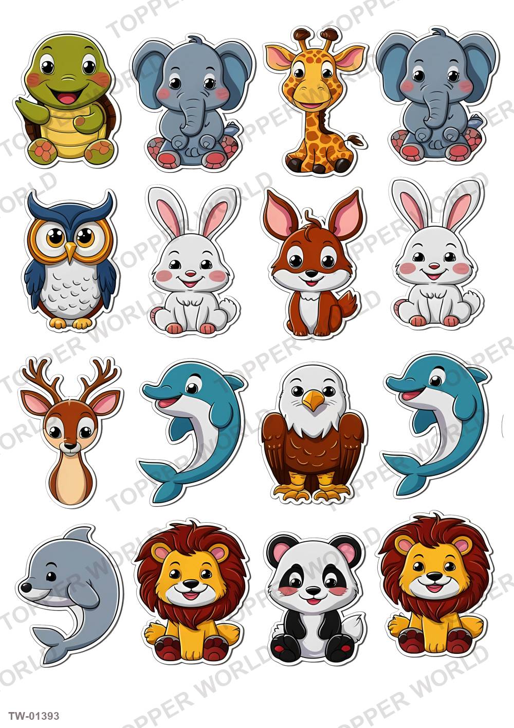 Animals Topper Sheet 61 – A4 topper sheet