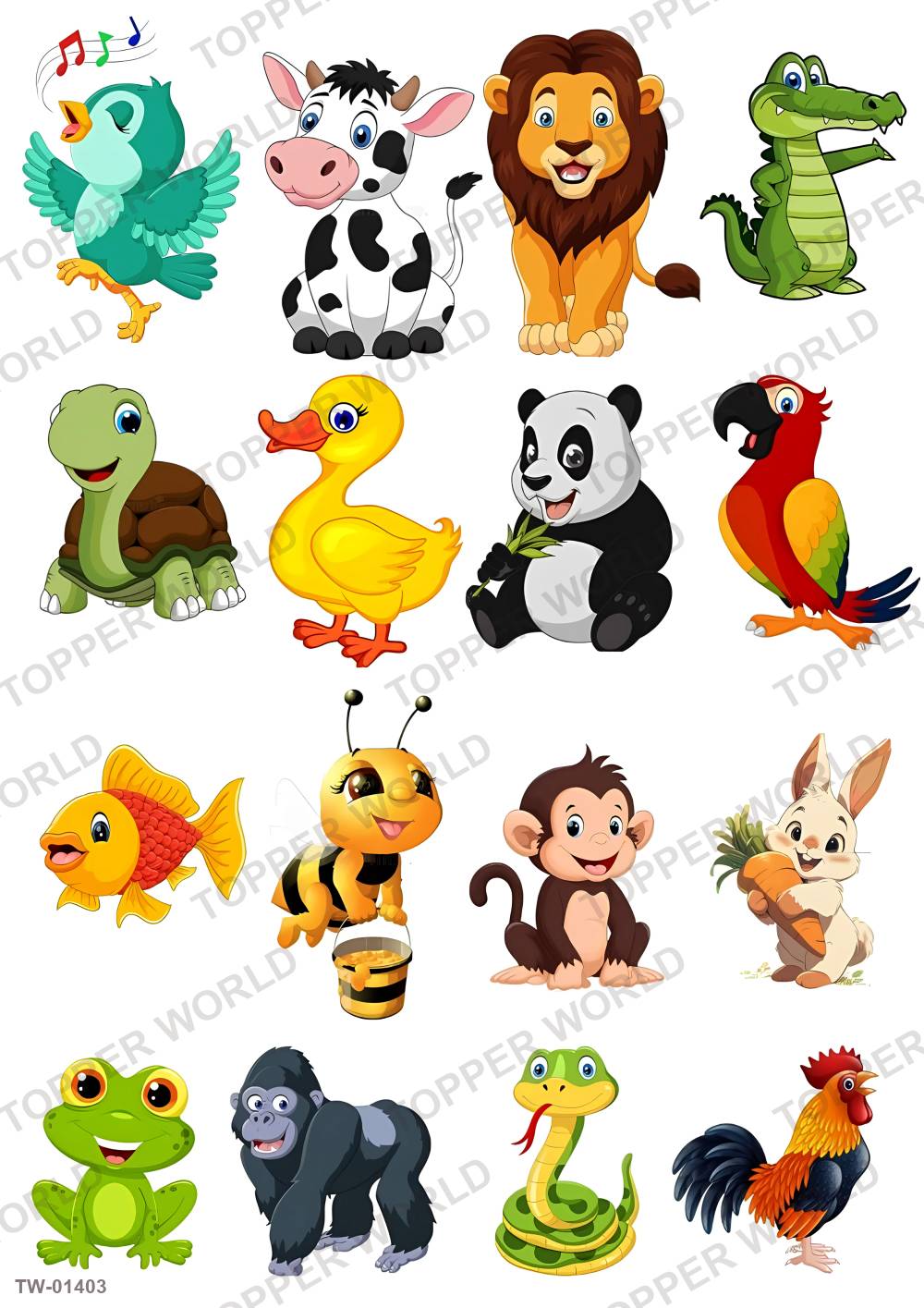Animals Topper Sheet 62 – A4 topper sheet