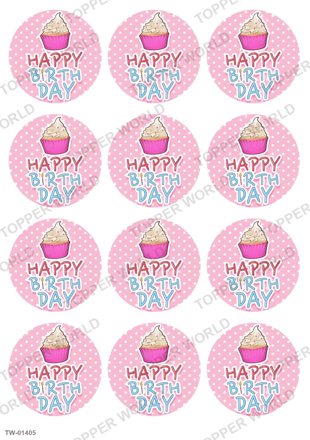 Happy Birthday Topper Sheet 60 – A4 topper sheet