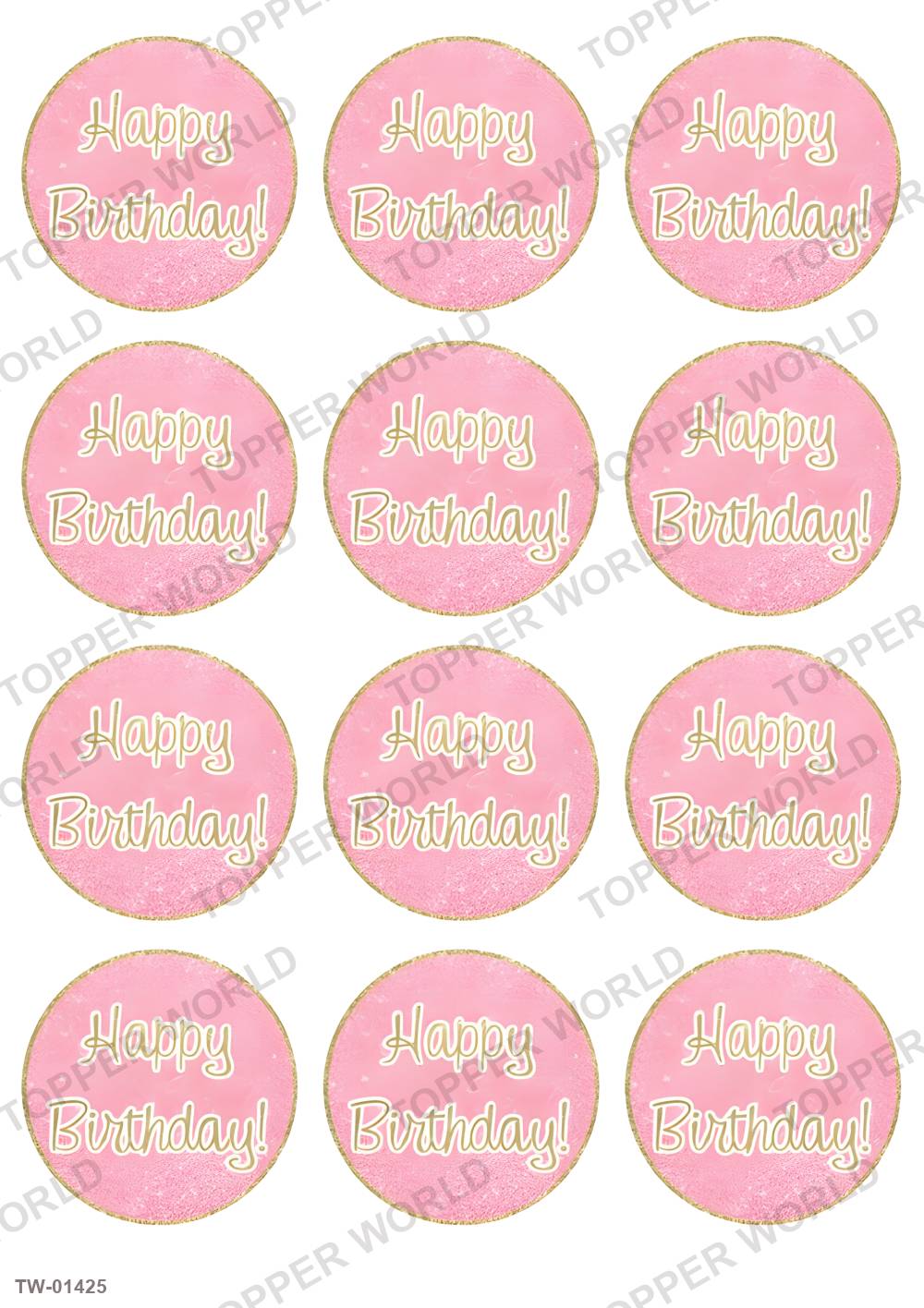 Happy Birthday Topper Sheet 62 – A4 topper sheet