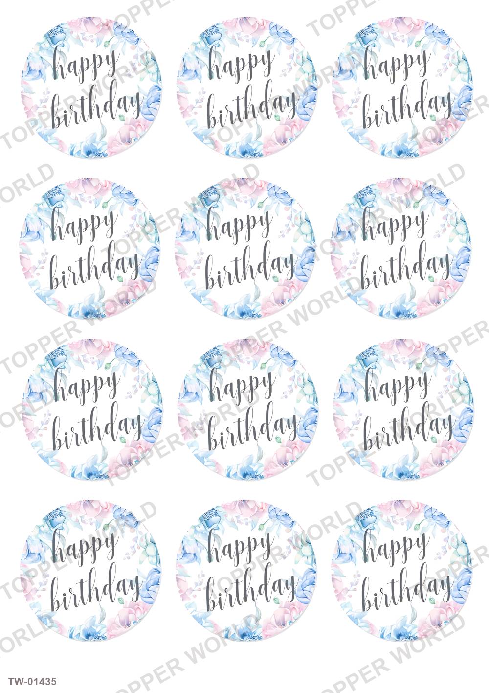 Happy Birthday Topper Sheet 63 – A4 topper sheet