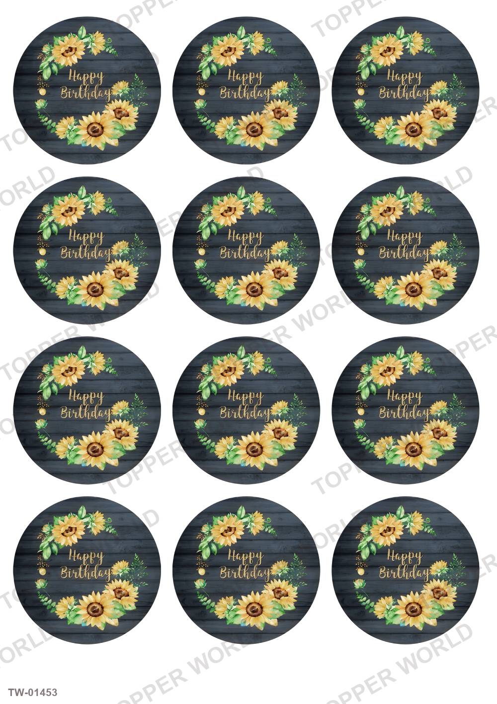 Happy Birthday Topper Sheet 65 – A4 topper sheet