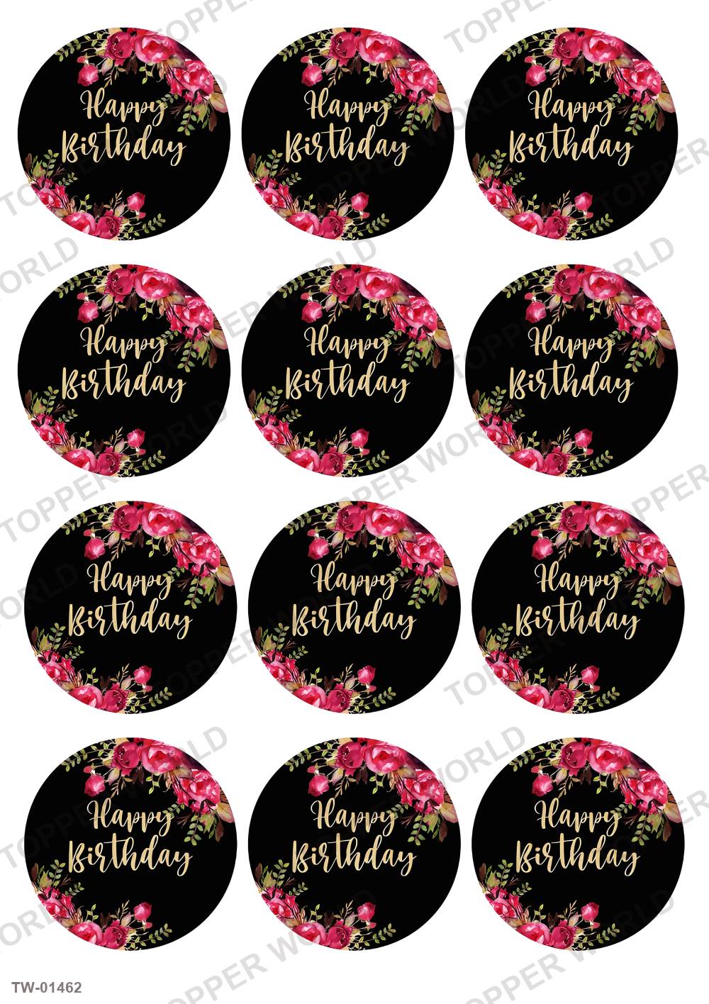 Happy Birthday Topper Sheet 66 – A4 topper sheet