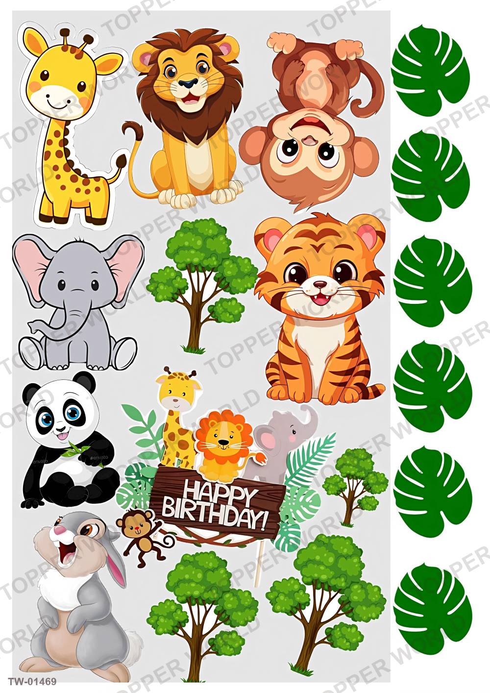 Animals Topper Sheet 69 – A4 topper sheet