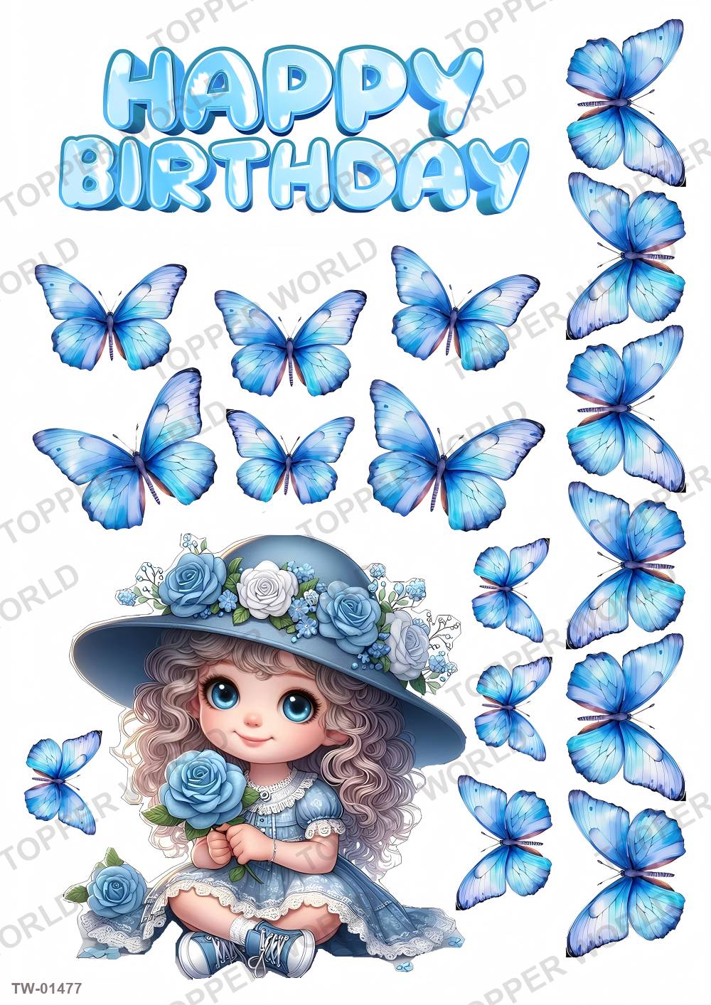 Little Girl Topper Sheet 68 – A4 topper sheet