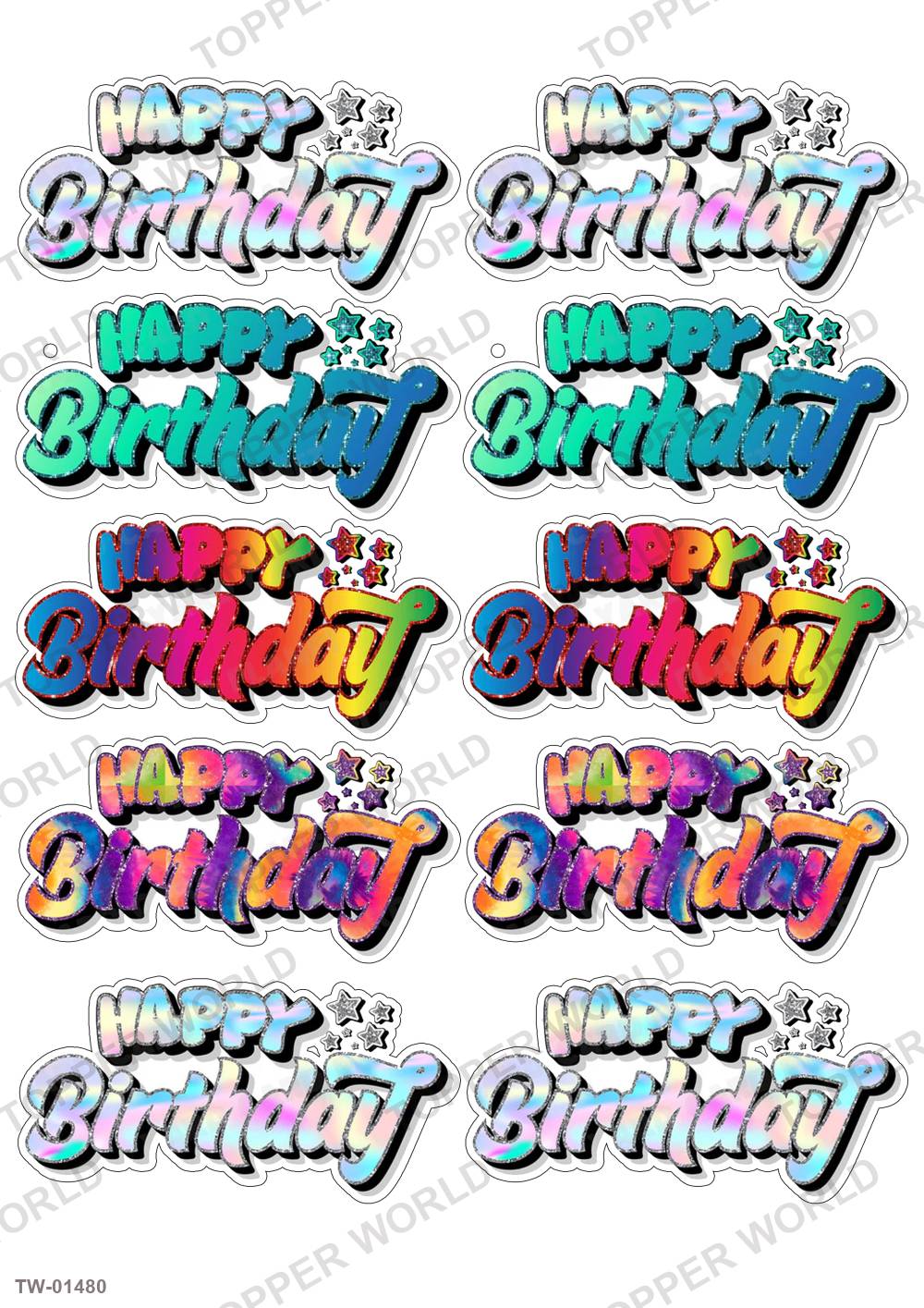Happy Birthday Topper Sheet 68 – A4 topper sheet