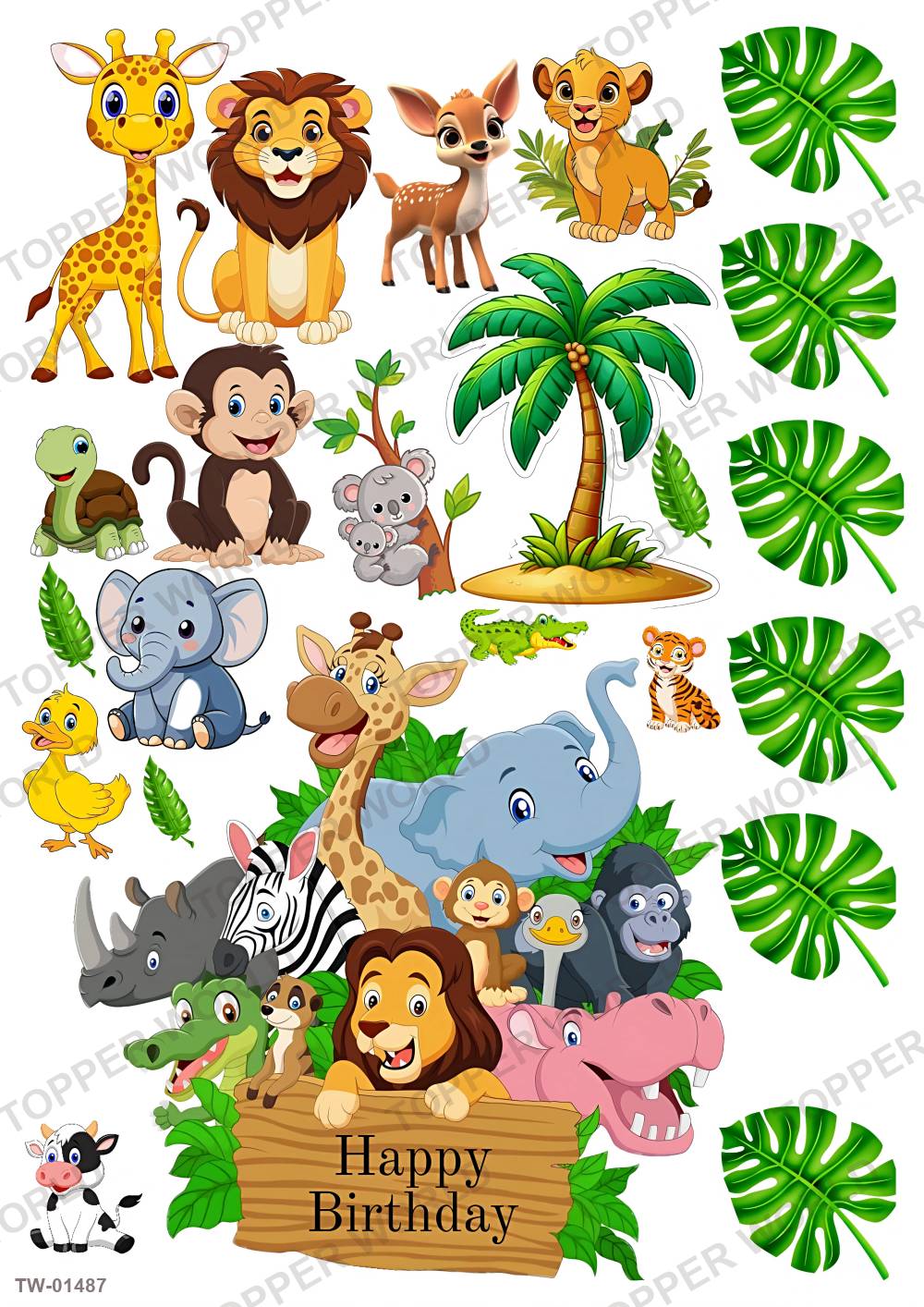 Animals Topper Sheet 71 – A4 topper sheet